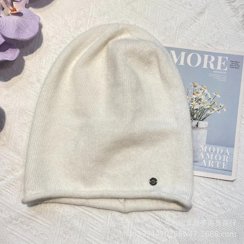 Letter B wool blended pile hat children's autumn and winter new Korean warm winter wool hat