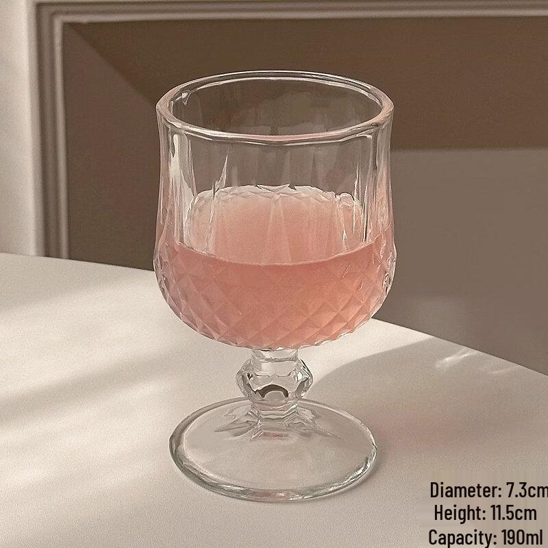 Shangqi Diamond Pattern Stemmed Glass Set