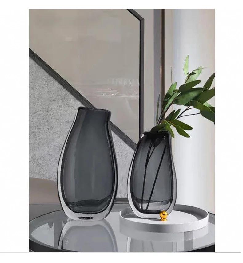 Transparent Double Layered Glass Vase Hydroponic Flower Pots Desk Decoration Flower Arrangement Floral Vase Room Aesthetic Decor