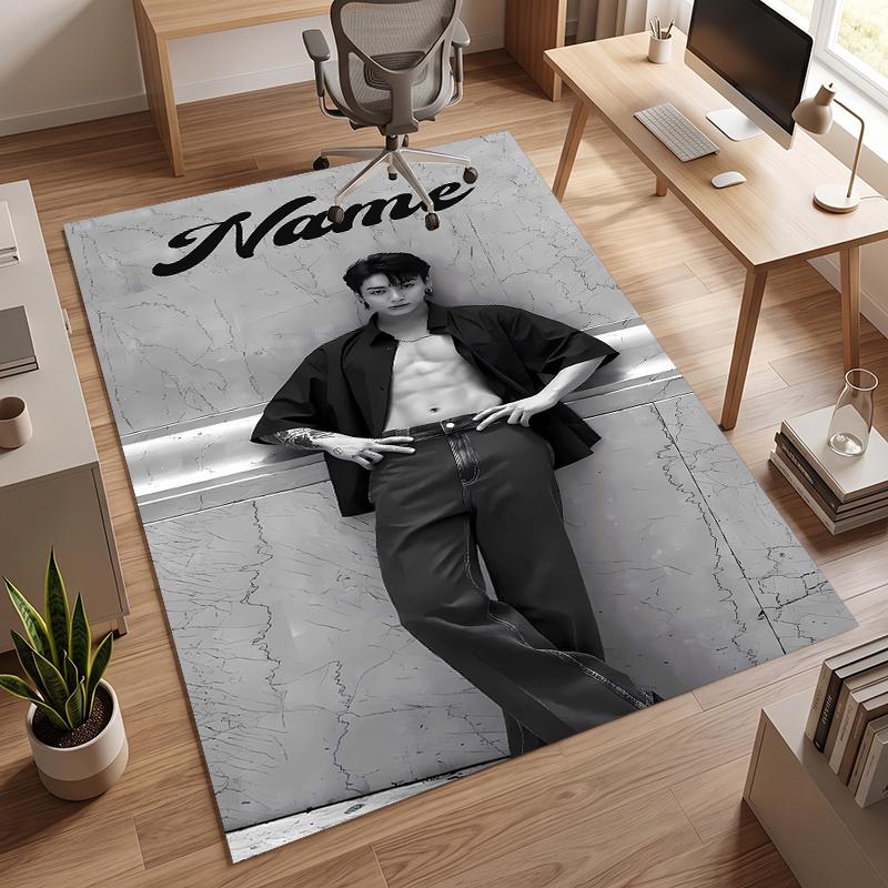 Jung Kook (14) Personalized Name Office Carpet Stylish Decor for Living Room Bedroom Kitchen