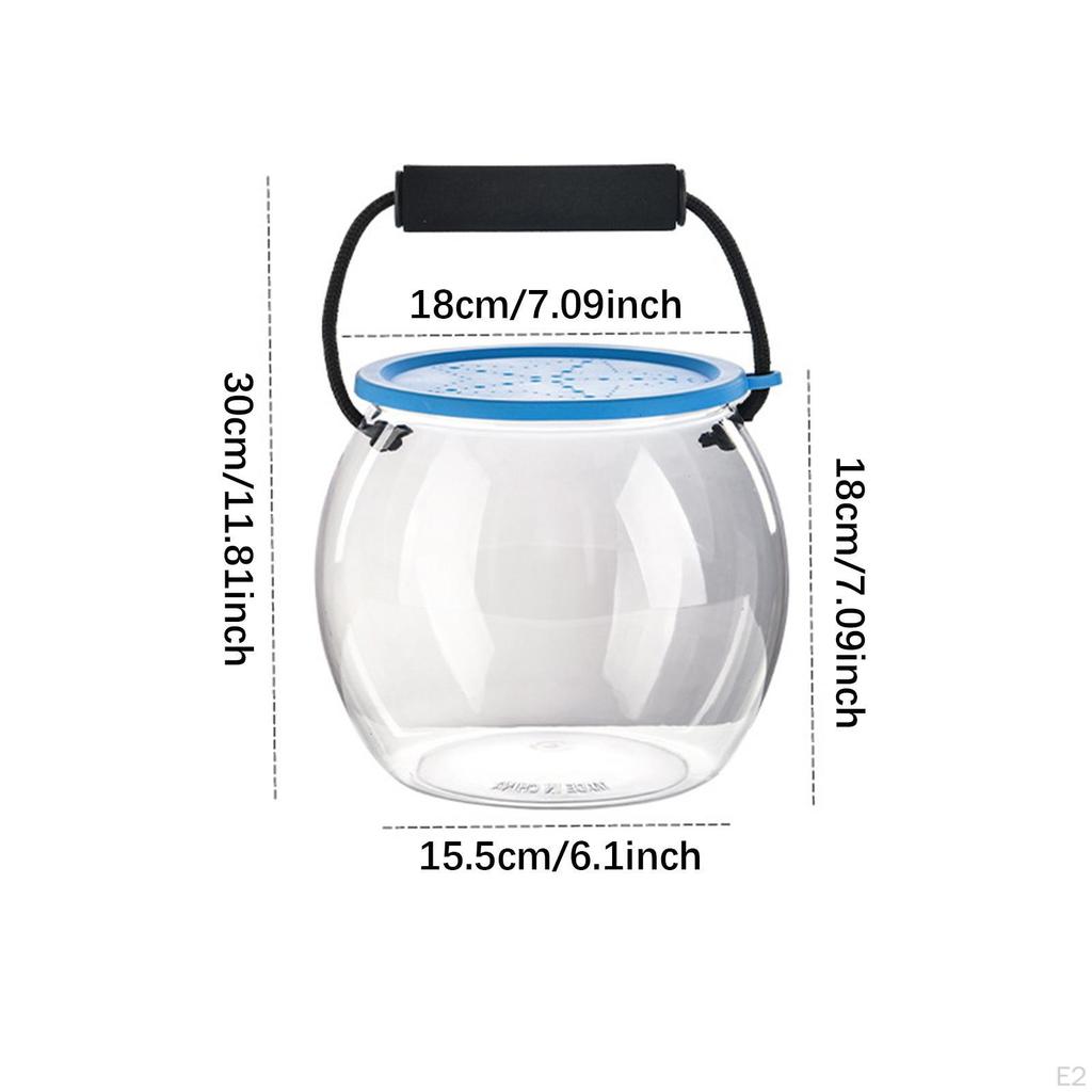 Portable Fish Bowl Tank with Handle Versatile Transport Bucket Small Aquarium Box for