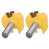 2Pcs Octahedral Tenon Router Bit 45# Steel Tungsten Carbide Barrel Milling Cutter for Woodworking