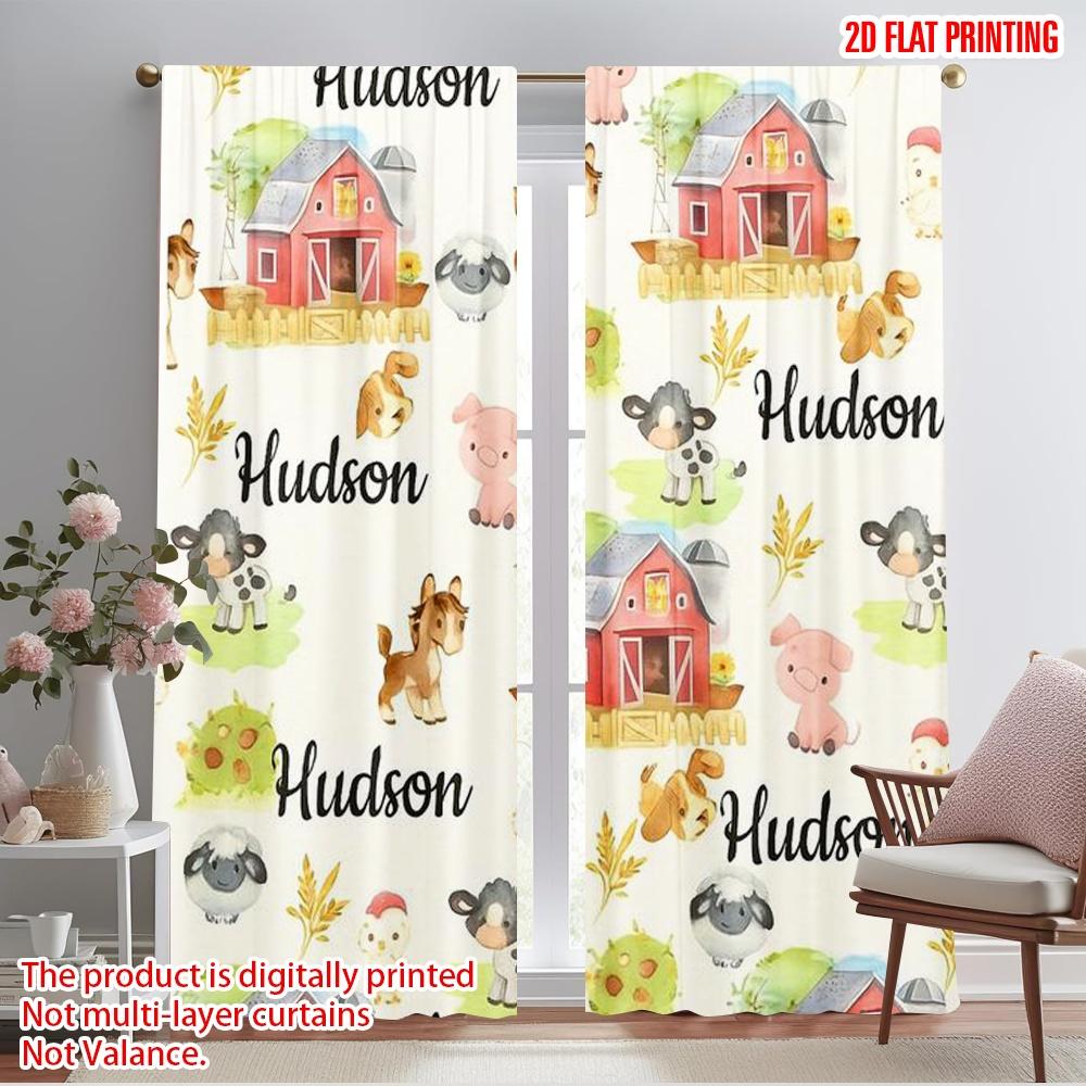 

2 шт., 2D плоская печать Шторы Рулонные шторы Фермерский дом Причудливый Универсальный Прочный Полиэстер (без удилища) Внутренние украшения 52.50×116.00 CM 2pcs