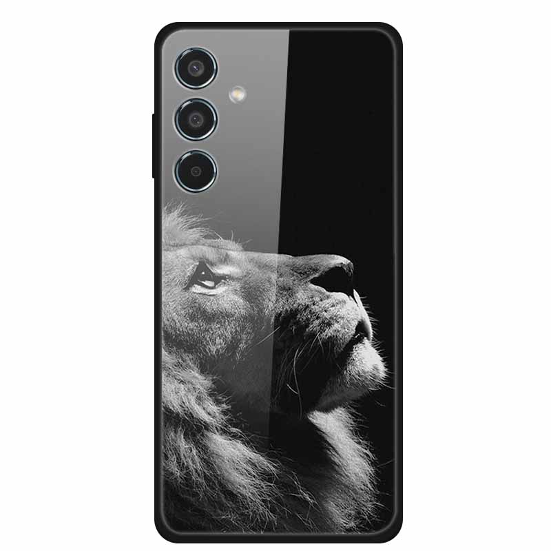 Glass Back Cover For Samsung Galaxy S24 FE Case S24FE Hard Tempered Glass Case For Samsung Galaxy M55 A16 Phone Case Soft Bumper