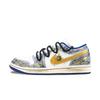 Jordan Air Jordan 1 Golden Pointed Star Trail Abrasion Resistant Vintage Basketball Shoes Men's Gray Gold 553558-147(Team626-)
