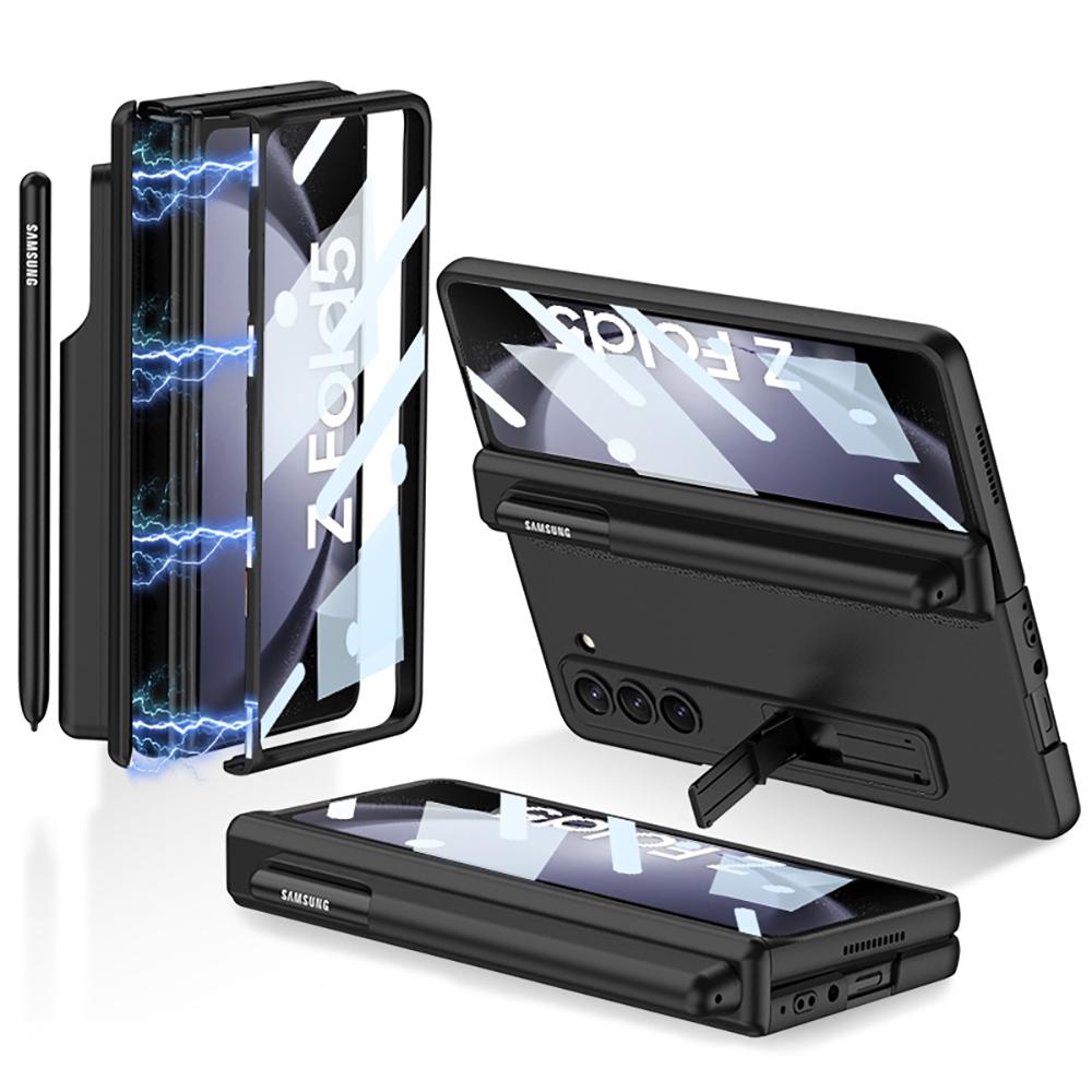 

Для Samsung Galaxy Z Fold 5 чехол ультратонкий матовый кронштейн с закаленной пленкой складной магнитный шарнир держатель ручки противоударный чехол