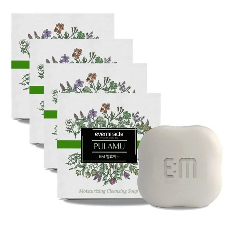 EM Tree Natural EM Fermented Cosmetic Whitening Facial Cleansing Soap Set, 100g x 4 pcs