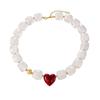Colorful Heart Pendant Choker Square Candy Neck Chain Fashion Resin Beaded Necklace  Date