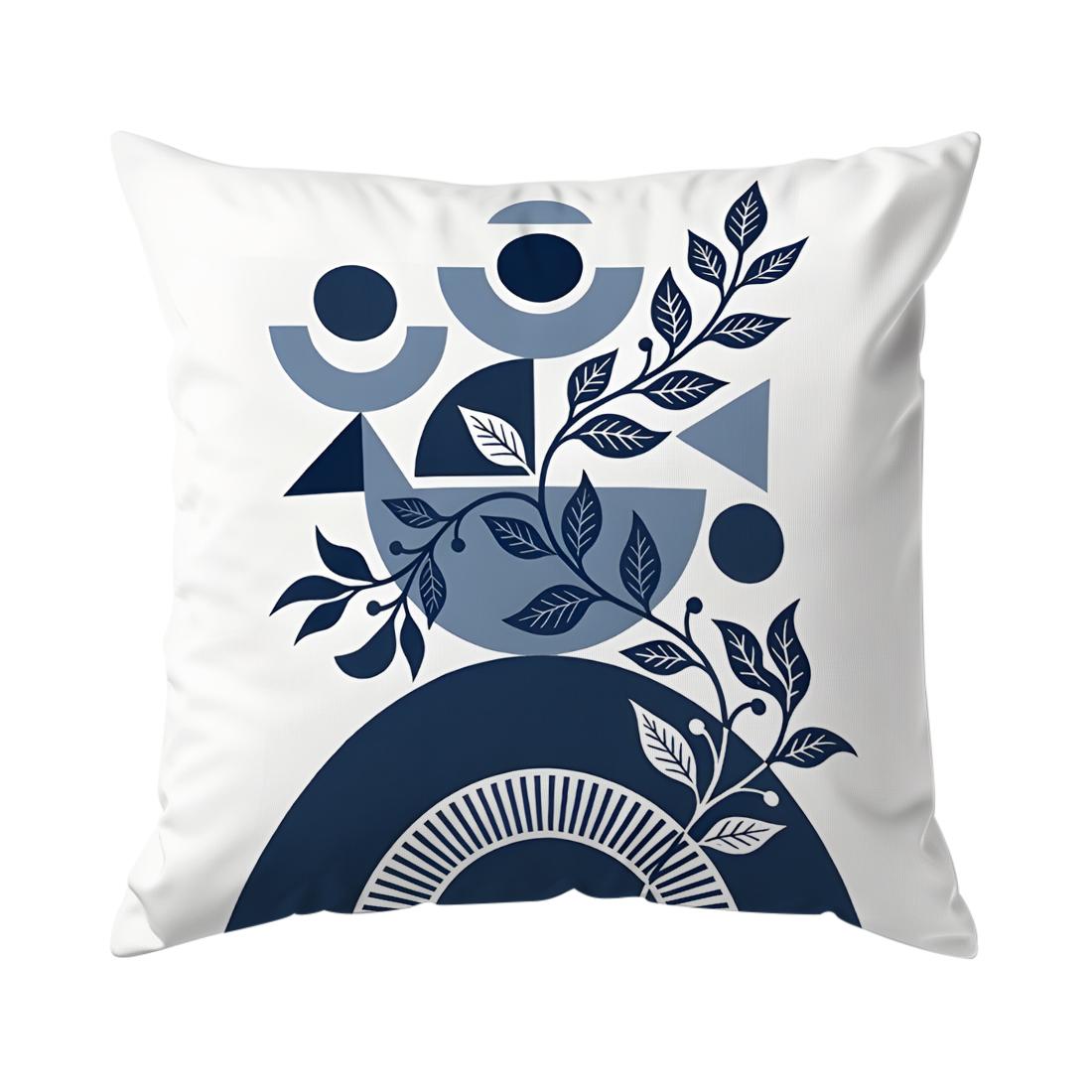 Minimalistische Plant Marineblauw Abstracte Kussens Kussensloop Polyester Kussenhoes Sierkussen Kussenhoes Huis Auto Sofa Decor 45x45cm gray