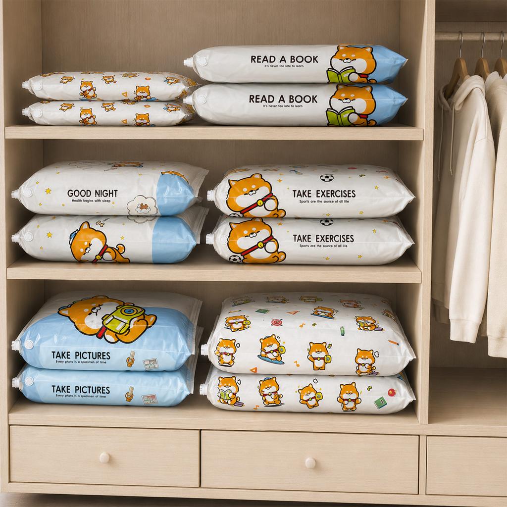 Vacuum Storage Bags for Bedding Quilt Comforter Duvet Organizer Space Saver with Air Removal Valve for Home Use