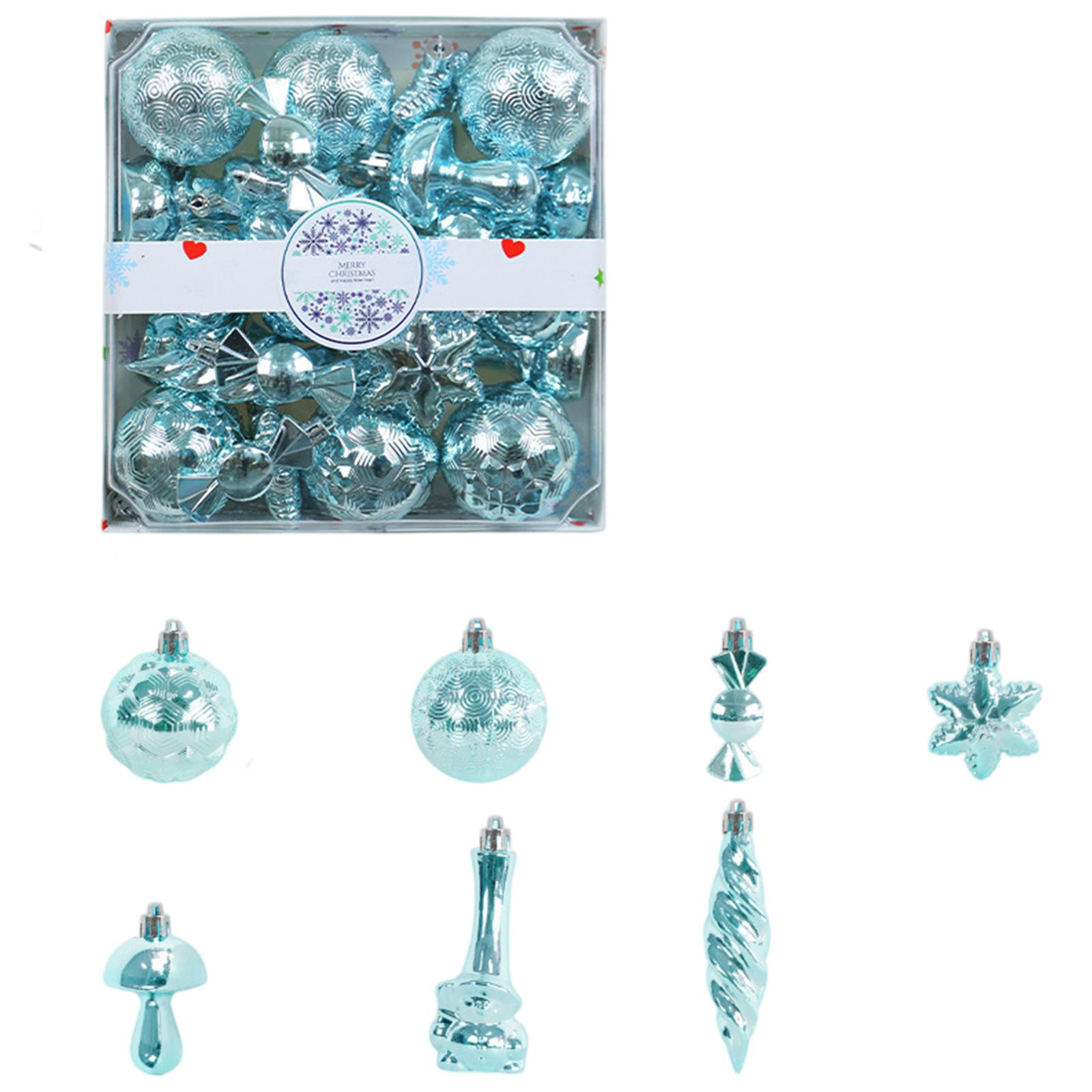

Elegant Christmas Tree Accessories 28Piece Ornament Set Stylish Color Easy To Install And Store New Year One Size небесно-голубой