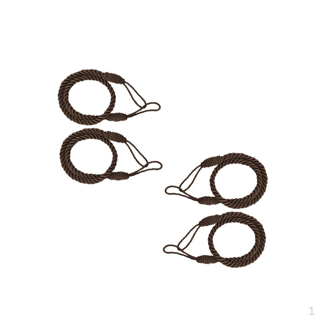 

2 Pairs Curtain Tiebacks Tassel Thick Living Room Brown