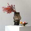 Coffee Colored Irregular Glass Vase, Glass Container, Living Room Desktop Flower Arrangement, Hydroponic Vase, Home Decoration