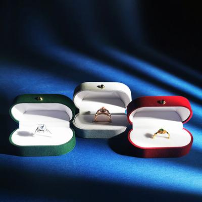 Ring Holder Box Lidded Protective Lightweight Flocking Proposal Jewelry Ring Box Wedding Favors