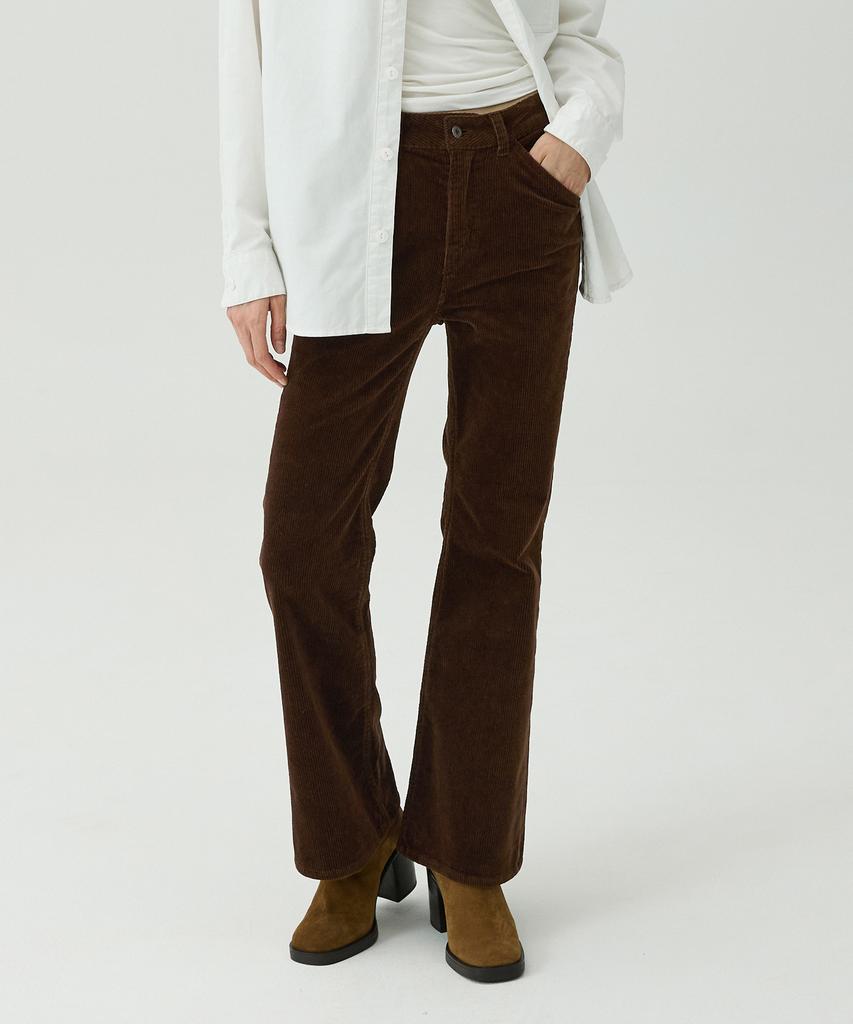 MAGOODGAN Chera 4812 Spandex Corduroy Brown Bell-Bottom Pants