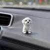 3D-gedruckte sitzende Hundefigur, Mini-Hundestatue in Weiß für Schreibtischdekoration, Modernes Tierform-Ornament für Zuhause, Büro, Bücherregal