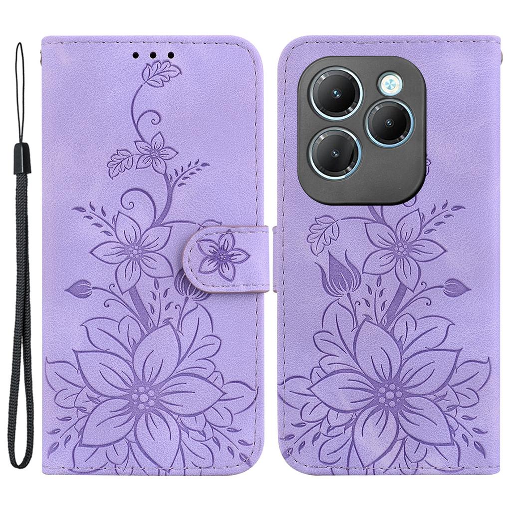 For Infinix Hot 40/40 Pro Case Card Slots PU Leather Wallet Phone Cover Flower Imprinted