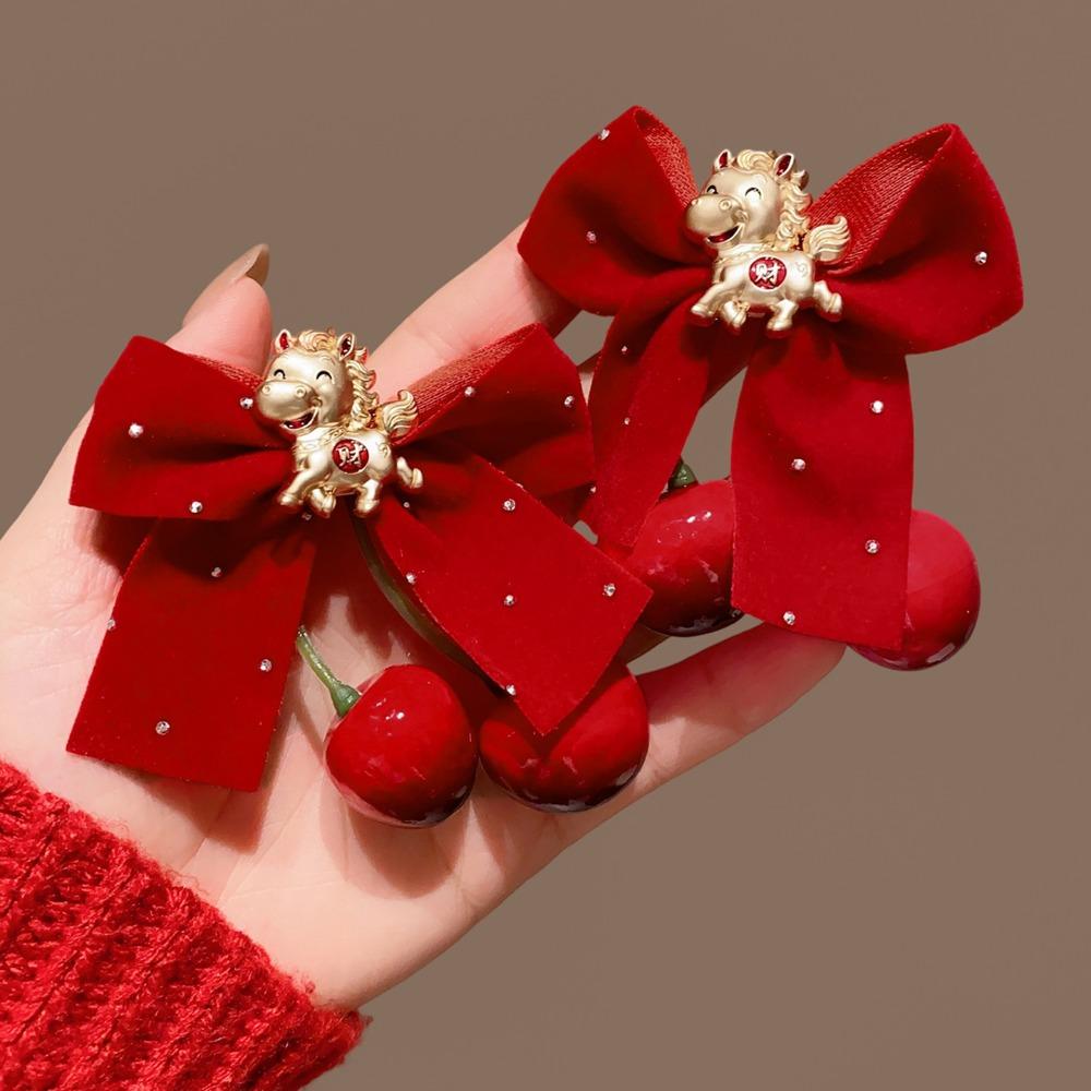 2 Stück/Set Süße Kinder Neujahrs-Haarnadel Hanfu Kopfschmuck Antiker Stil Haarspange Winter