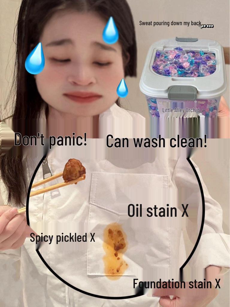 Geli Jing Giant 5D Freesia Laundry Pods: Concentrated Detergent, Large Capacity, Stain Removal, Long-lasting Fragrance