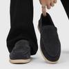 Autumn shallow loafers men's fur one-pedal small leather shoes matte flat-soled footwear-M