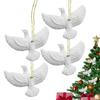4PCS Friendship Pigeons Christmas Decoration Resin White Peace Love Joy Bird Decoration Christmas Tree Bird Ornaments