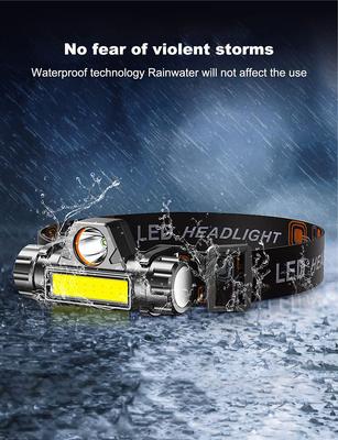 USB Rechargeable Portable Mini Powerful LED Headlamp XPE+COB Hunting Headlight Waterproof Head Torch with Tail Magnetic