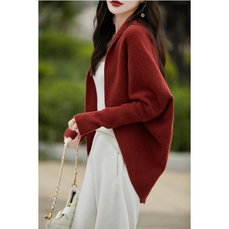 Knitted Shawl Loose Bat Sleeve Sweater Women's Solid Color Knitted Cardigan New Fashion Commuting Harajuku Style Autumn and Winter