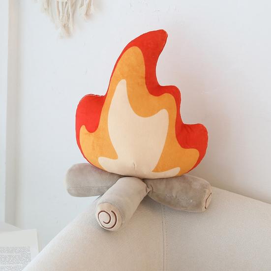 Fake Campfire Plushies Simulation Bonfire Plush Toy Soft Stuffed Funny Fake-Fire Camping Toy Cartoon Campfire Firewood Doll Floor Cushion Decorative