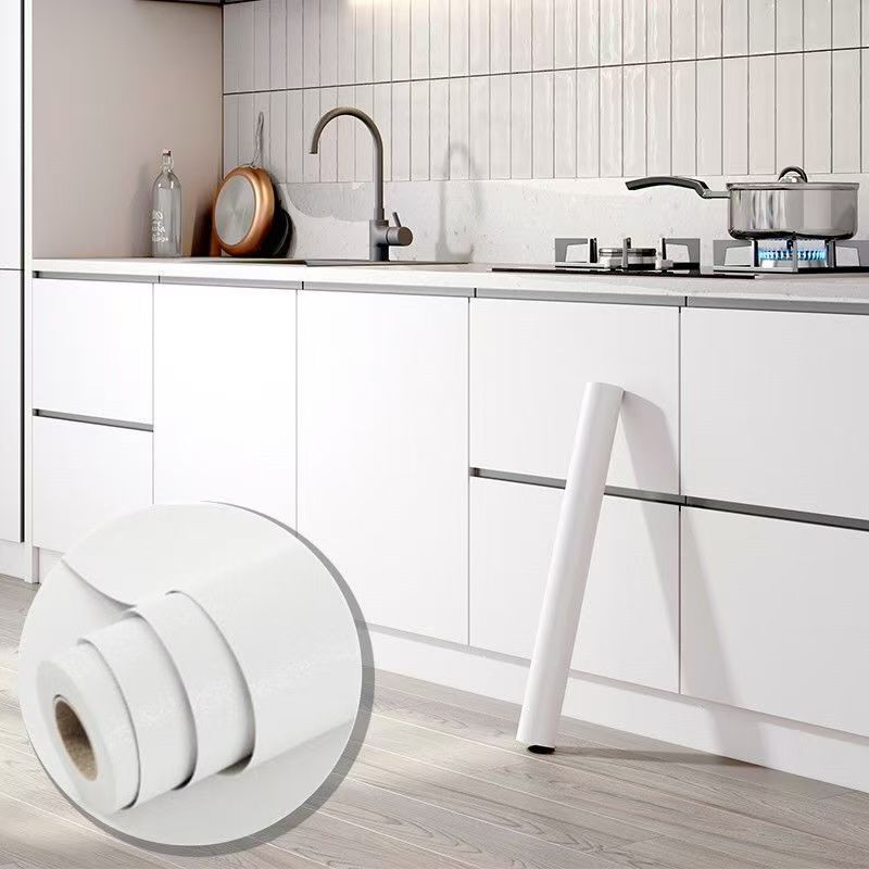 Shiny Black DIY Self Adhesive Kitchen Cabinets Wallpaper Waterproof Wall Stickers Vinyl Contact Paper Renovation Home Decor Film