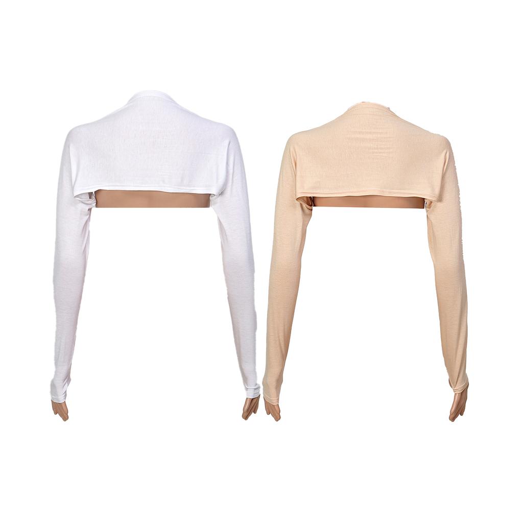 Elastic Modal Cotton Jersey Full Neck Sleeve Woman Muslim Long Arm Cover Shrug Shoulder Oversleeve Suncreen Wear Sleeves