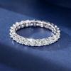Moissanite Full Wedding Band Ring Design Genuine Copper Shining Eternity Ring For Women Party Wedding Engagement Rings Jewelry Creation