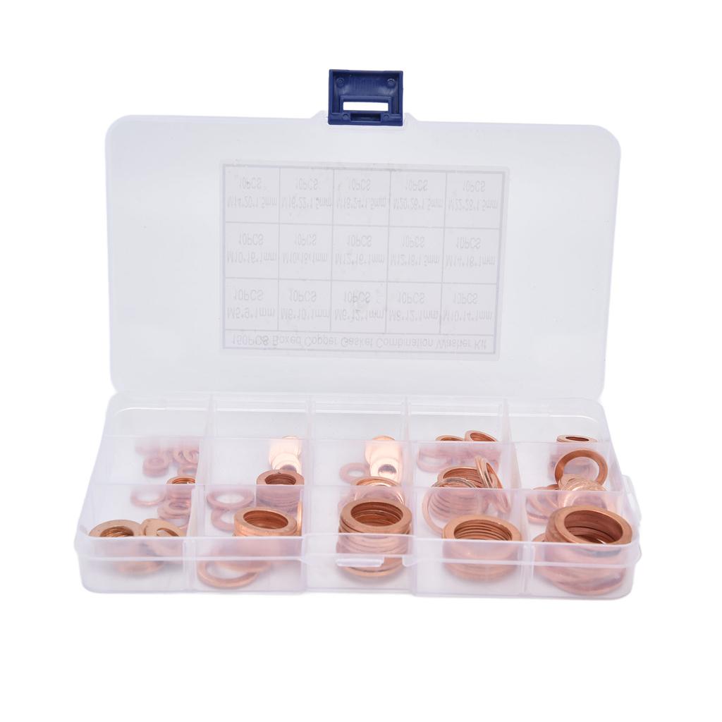 150Pcs Copper Washer Sealing Washers Assortment Oil Seals Gasket for Pumps Valves M5?M22