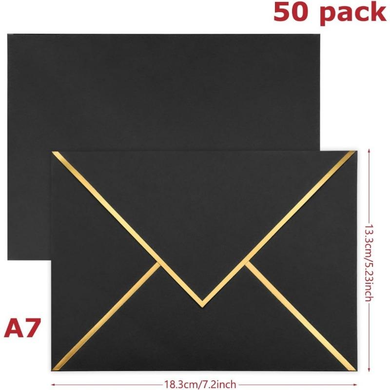 50 Pack 4x6/5×7 Inch Envelopes Self Seal for Invitations with Self-Adhesive A6/A7 Envelopes Self Seal for Weddings Invitations