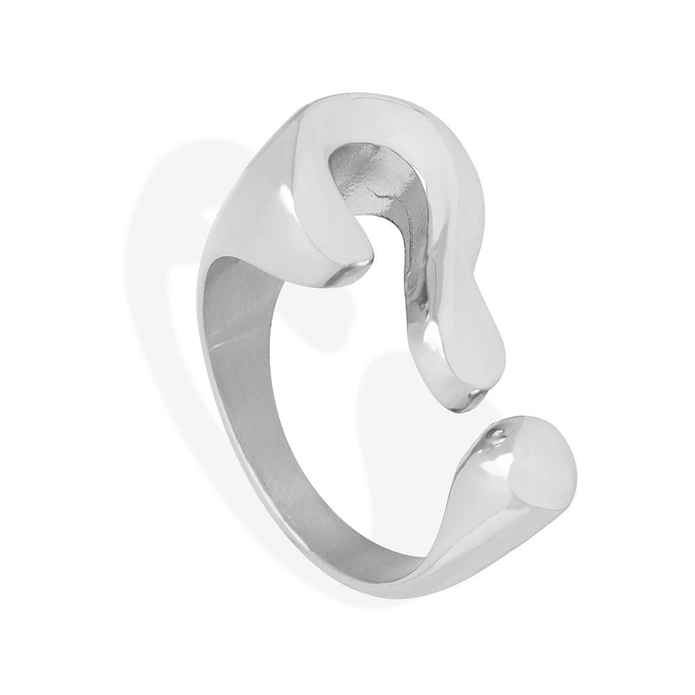 

Креативное кольцо-жест из титановой стали - Уникальное невыцветающее парное кольцо для женщин Size 7