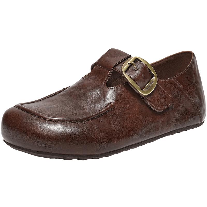 BELLE Women s Retro Flat Slip-on Shoes 34 кофейный