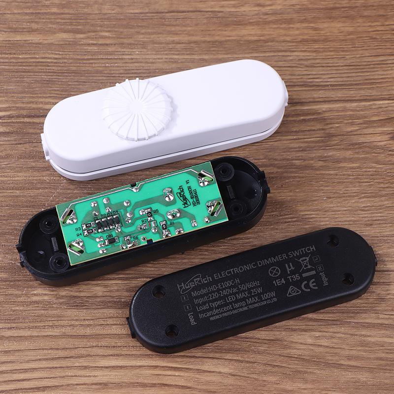 EU LED Dimmer Switch 120V/220V Full Range Rotary Dimmer Switch Inline Lamp Switch For Table Lamp / LED Lamp / Halogen Bulbs