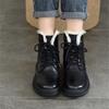 Johnature Thick Sole Wool Boots Thickened Warm Cotton Boots Genuine Leather Retro Women Short Boots