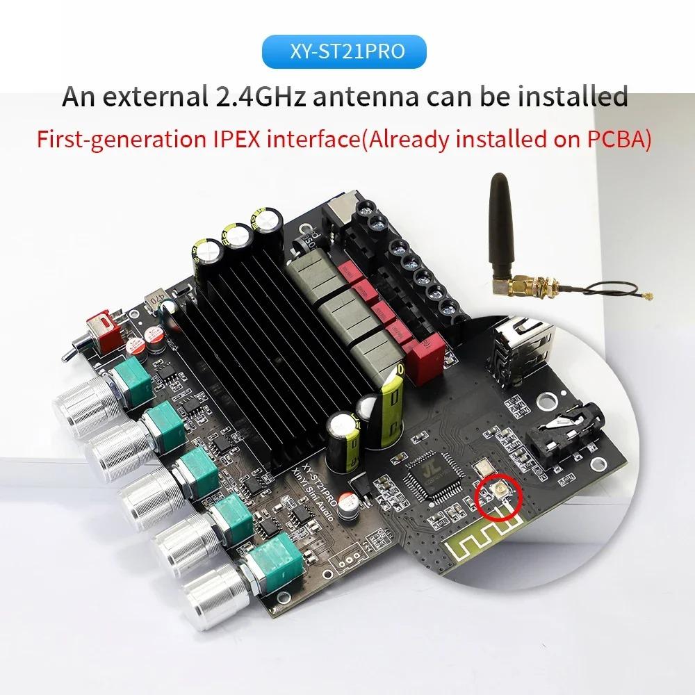 TPA3221 Bluetooth Power Amplifier Board 2*100W+200W 2.1 Ch Class D USB Sound Card Subwoofer Theater Audio Stereo Equalizer Amp