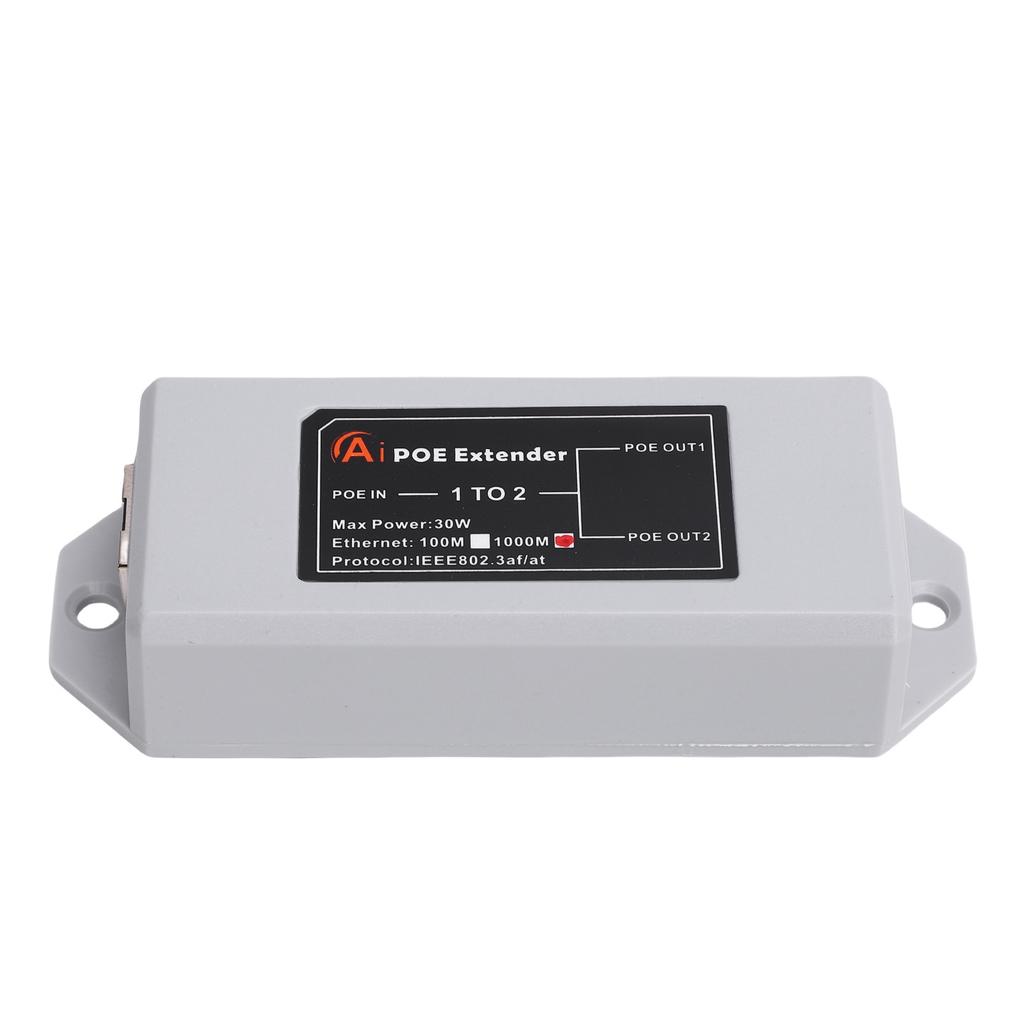1 in 2 Out Gigabit POE Extender 1000Mbps Long Distance Transfer Plug and Play Space Saving For Home Hotel