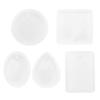 5pcs Silicone Molds Round Foursquare Perforated Jewelry Resin Molds for DIY Pendant Accessories Craft Decoratrion