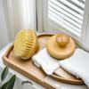 Sisal Bristles Round Bath Shower Body Exfoliating Brush Natural Beech Wood Handle Dead Skin Remover Back Scrubber Massage Tool