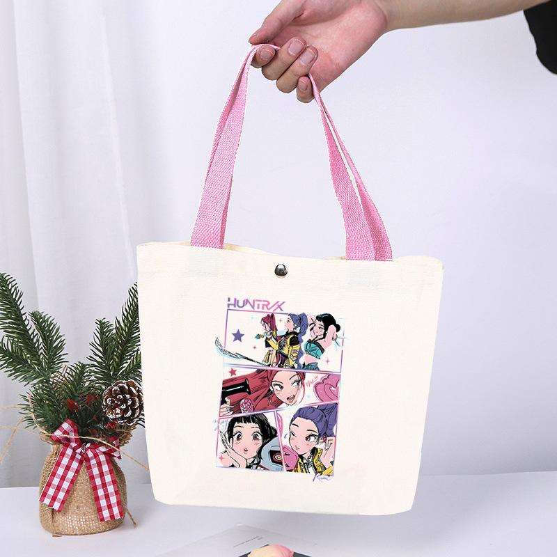 K-Pop Anime Cartoon Printed Student Fashion Casual Canvas Bag Going Out High Value Portable Shoulder Bag