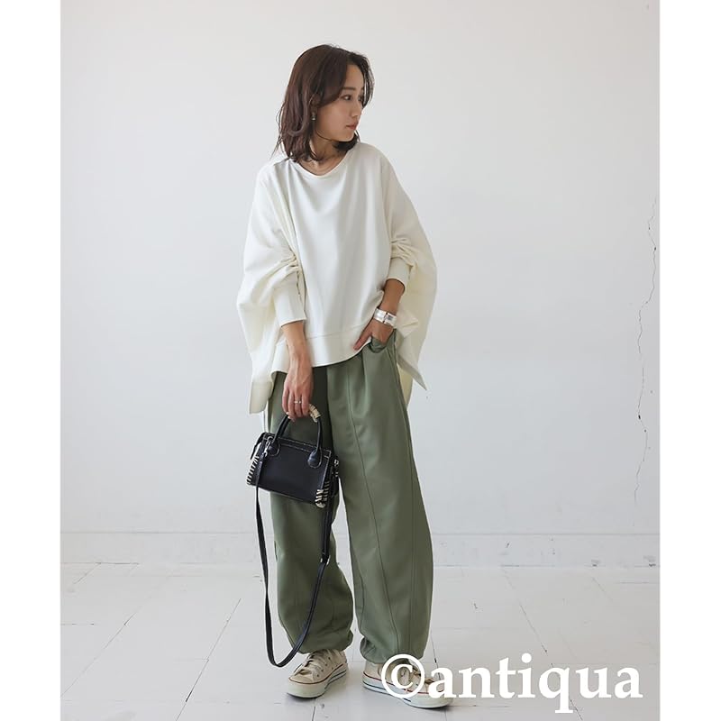 [antiqua] [Antica] punch design tops ladies long sleeve PN-00551 Onesize 03 white