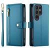 Samsung Galaxy S25 Ultra Flip Case, Wallet Zipper Pocket, Blue
