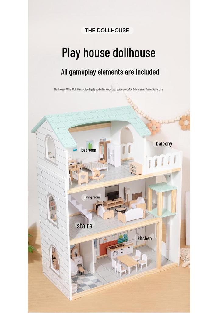 Educational Dollhouse for Early Learning and Role-Playing: Enhances Motor Skills and Cognitive Development