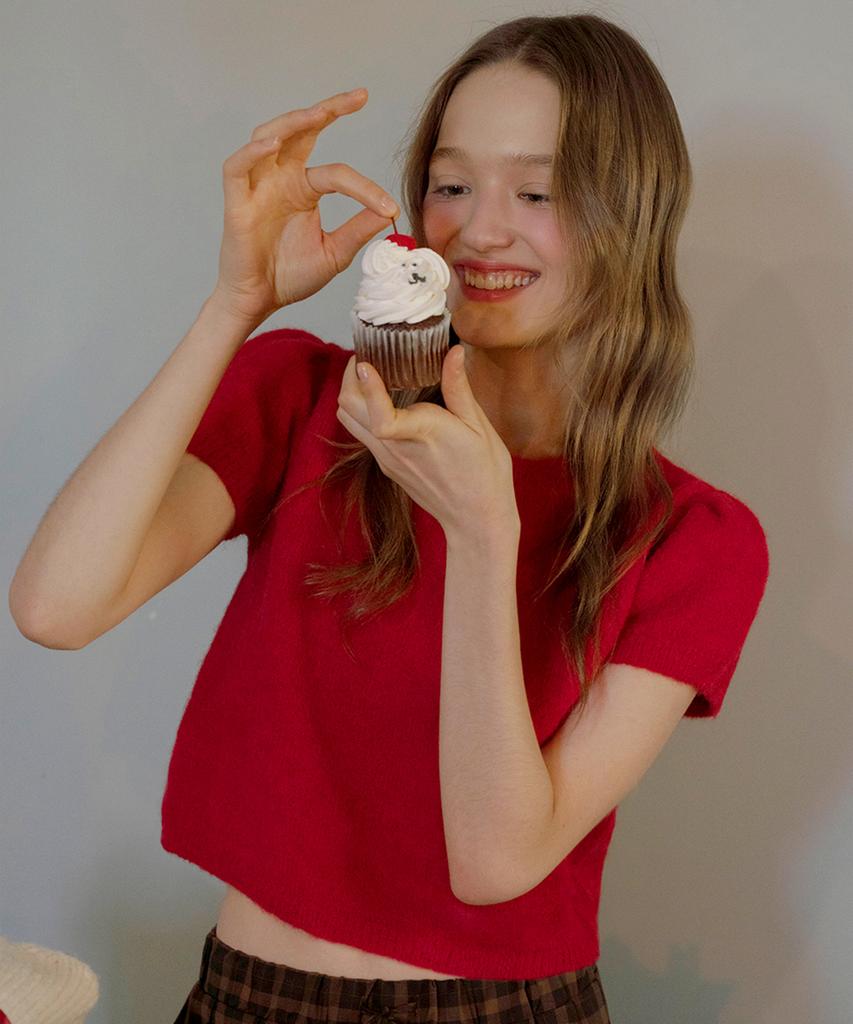 LETTERA Alpaca Hairy Puff Sleeves Knit_3Color