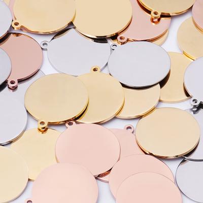 10 Stück Edelstahl-Anhänger für die Schmuckherstellung Münzscheibe Anhänger Runder Stempelrohling Anhänger Fassung Für Armband Anhänger Großhandel