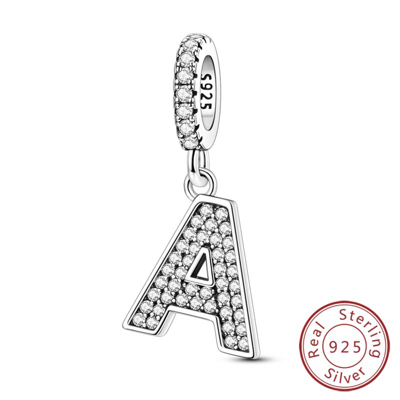 New Charms Beads Pendants Copper 26 Letters A-Z Alphabet Diy Name Beads Fit Original Bracelet Women Jewelry Making