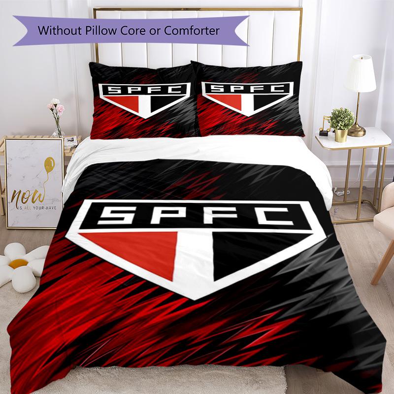 Paulo Fc Emblem Printed Pattern Duvet Cover Set – includes 1 duvet cover and 2 matching pillowcases Bedroom decor Christmas gifts