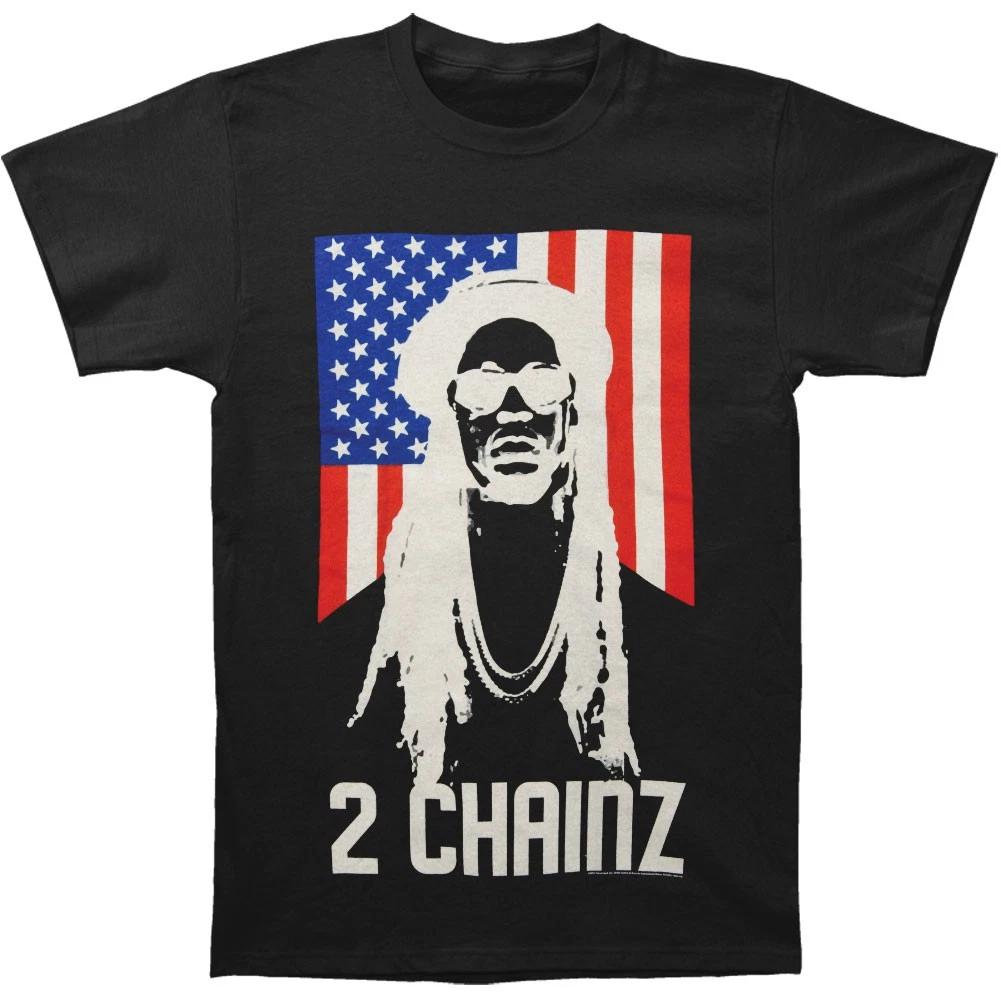 Men s 2 Chainz Flag T-shirt Small Black XXXXL